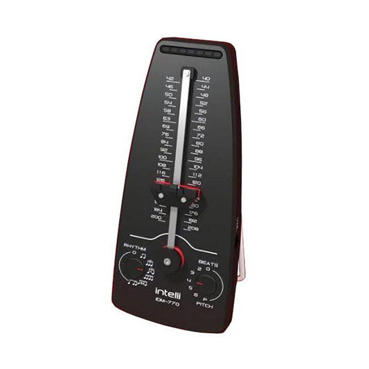 INTELLI Digital Metronome IDM-770 with Micro-USB Power, 42 Rhythms, Stereo Sound, Volume Control, 3x AAA Batteries Included