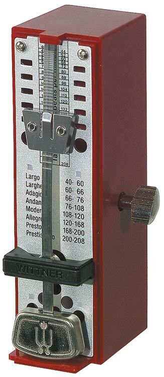 Wittner Taktell Super-Mini Metronome, Ruby Colour, Mechanical, No Batteries, Plastic Casing, Made in Germany — view 2