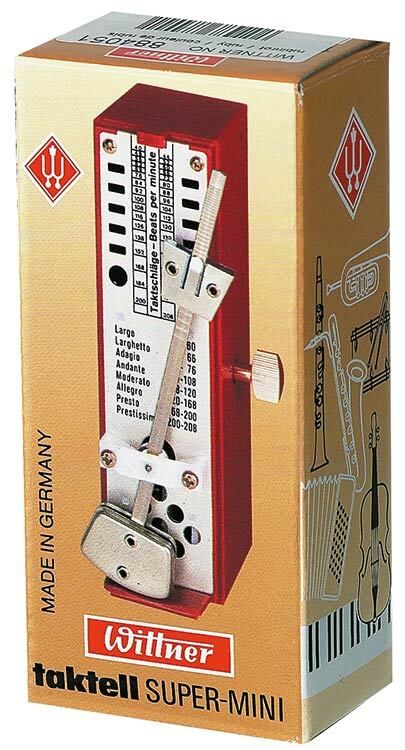 Wittner Taktell Super-Mini Metronome, Ruby Colour, Mechanical, No Batteries, Plastic Casing, Made in Germany — view 3
