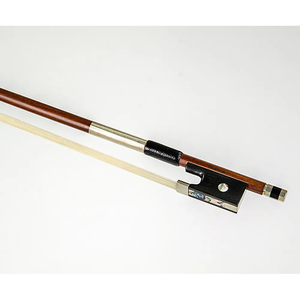 W. Dorfler Good Pernambuco Violin Bow - Round Stick, Ebony Frog, Single Eye, Three-Part Button