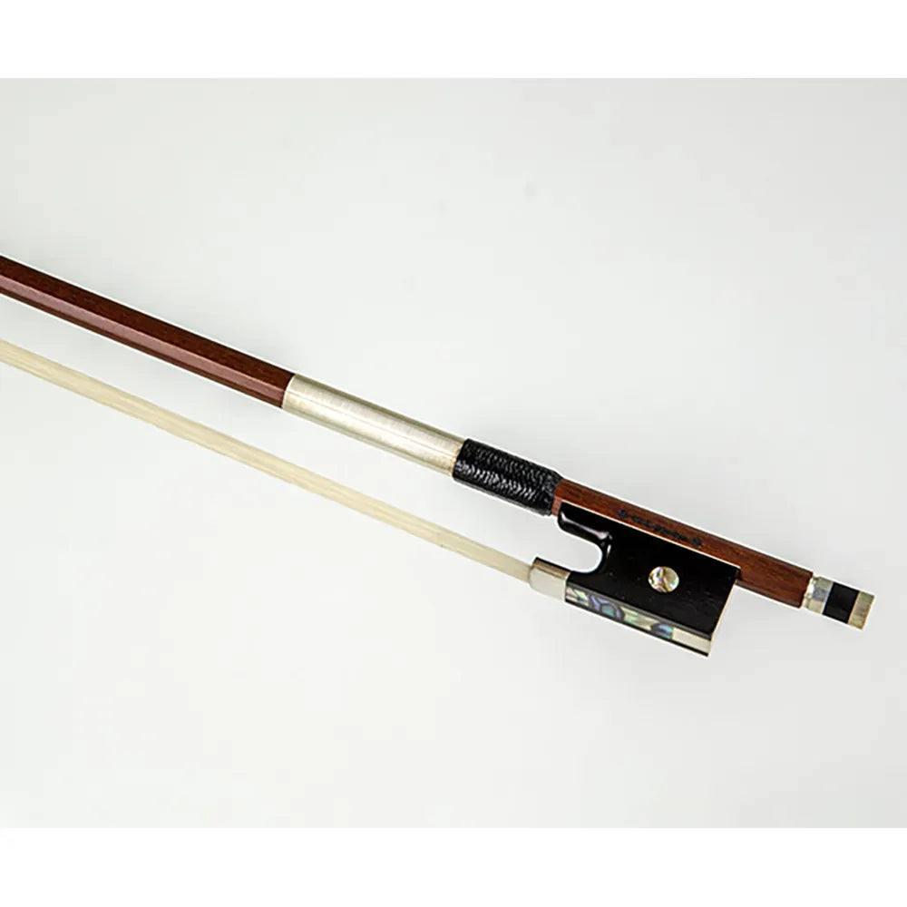 Dorfler Pernambuco Violin Bow - Octagonal Inlay, Ebony Frog, Silver Wire Winding, 1a Pernambuco Stick