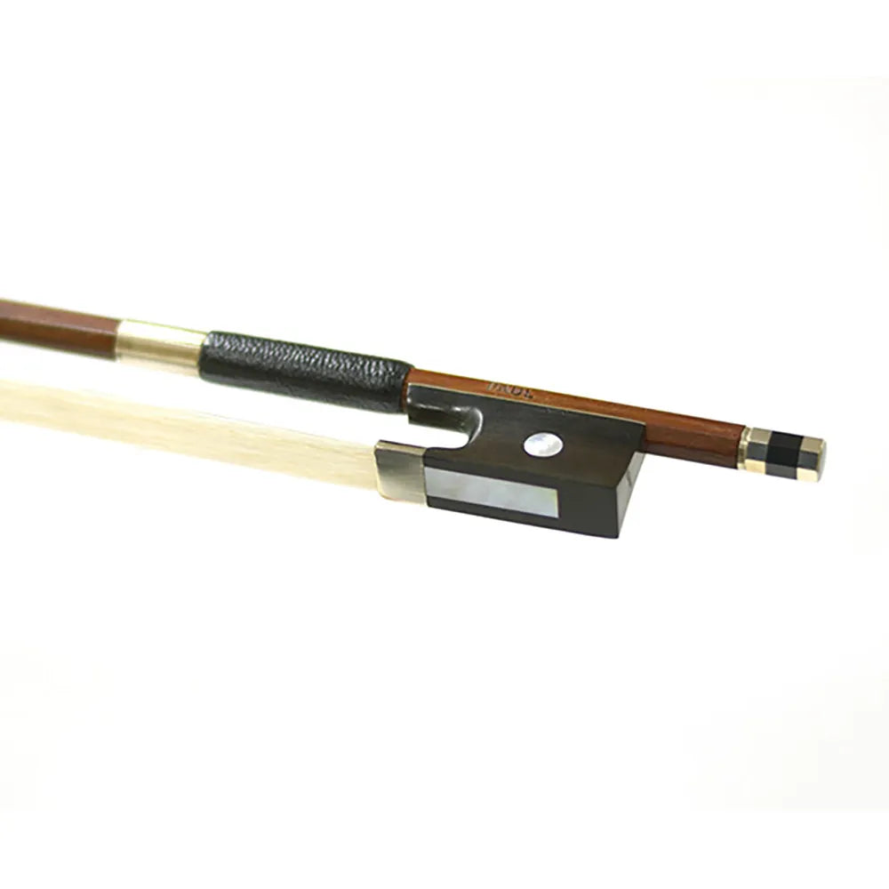 Paul Student 1/8 Violin Bow - Brazilwood, German-Made, Ebony Frog, Round Stick