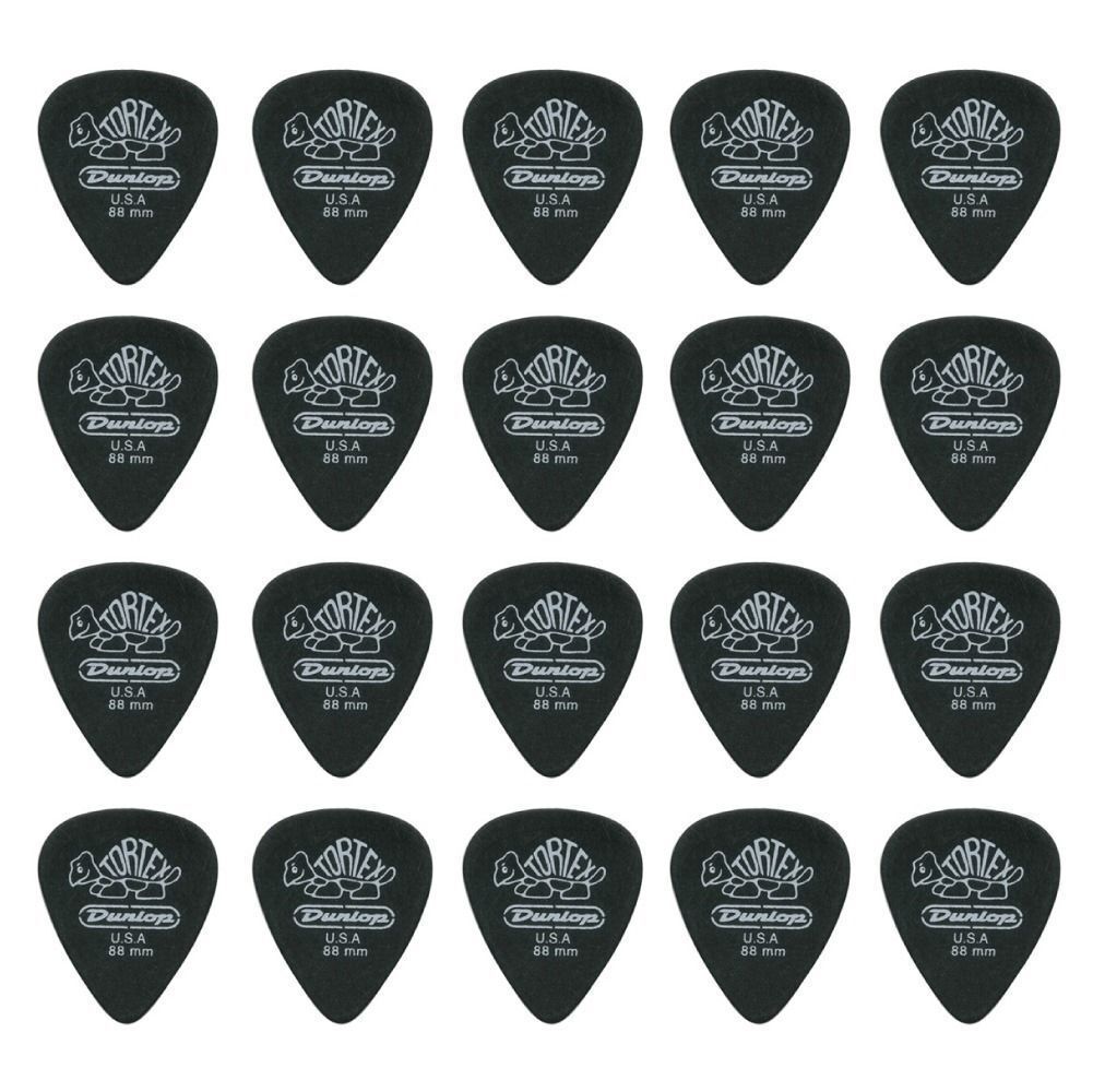 20 x Jim Dunlop Tortex Pitch Black .88MM Guitar Picks 488R Free Shipping