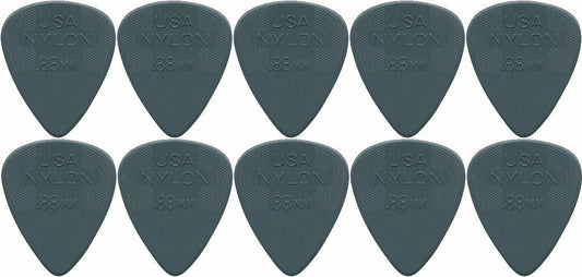 10 x Dunlop Nylon Standard "Greys" .88MM Gauge Guitar Picks