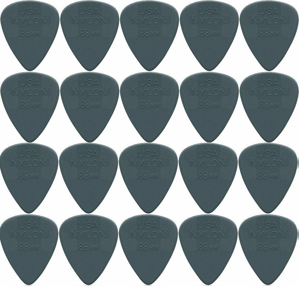 20 x Dunlop Nylon Standard "Greys" .88MM Gauge Guitar Picks