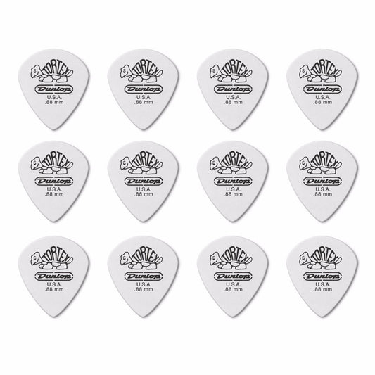 12 x Jim Dunlop Tortex Jazz 3 White 0.88mm Guitar Picks III 478R