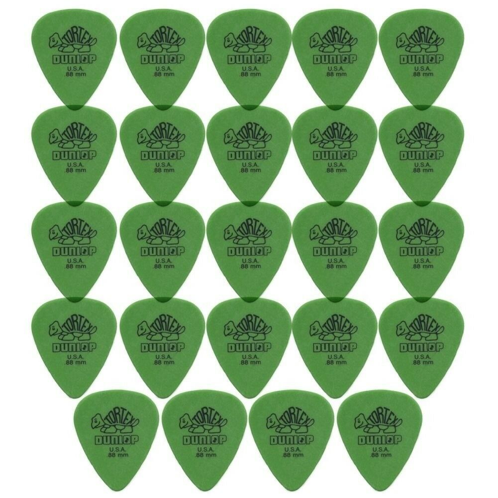 24 x Dunlop Tortex Standard 0.88mm Green Guitar Picks Bulk Bag