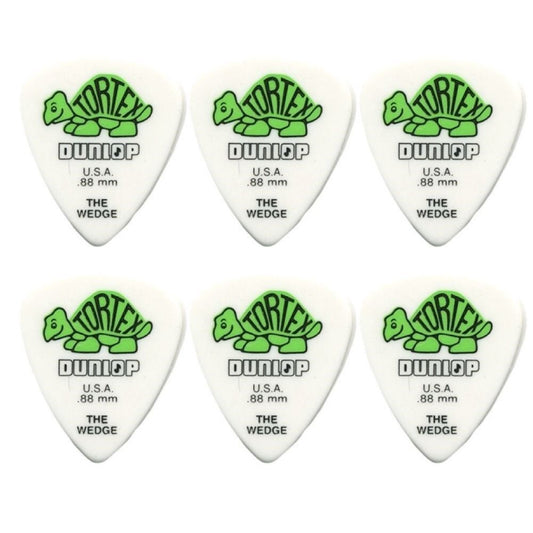 6 x Jim Dunlop Tortex Wedge 0.88mm Guitar Picks 424R USA Basic Pack