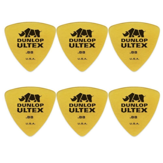 6 x Jim Dunlop Ultex Triangle 0.88MM Gauge Guitar Picks 426R Bass