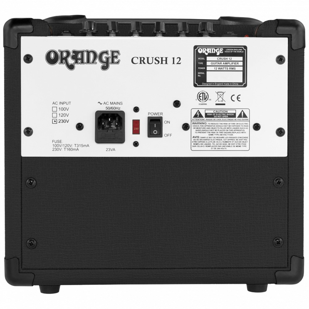 Orange Crush 12 Guitar Amp Combo w/ All Analogue Signal Path (Black) — view 3