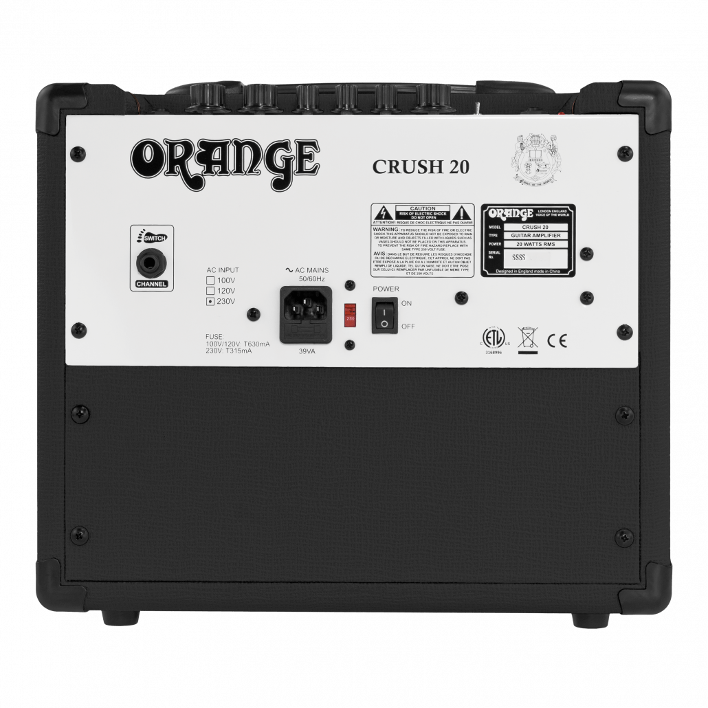 Orange Crush 20 Guitar Amp Combo w/ All Analogue Signal Path (Black) — view 4