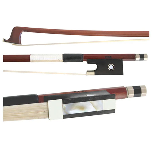 FPS Horsehair Violin Bow - 1/2 Size, Student Bow with Ebony Frog and Flexible Stick