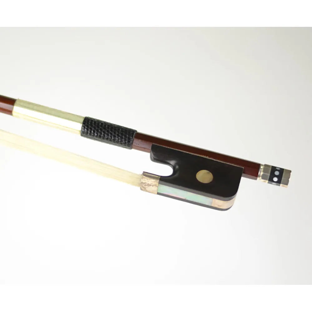 FPS Brazilwood Cello Bow - German Style, Round, Student Quality, Hand-Carved Ebony Frog
