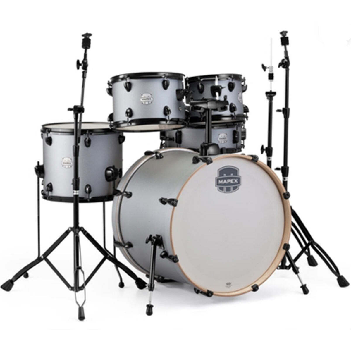 Mapex Storm DrumKit Textured Grey (22B 10T 12T 16FT 14S) w/ Black HardWare