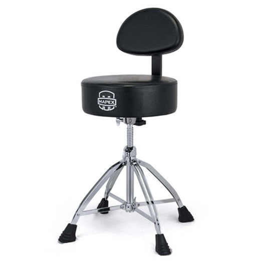 Mapex T870 Drum Throne Stool Round Seat w/ Back Rest