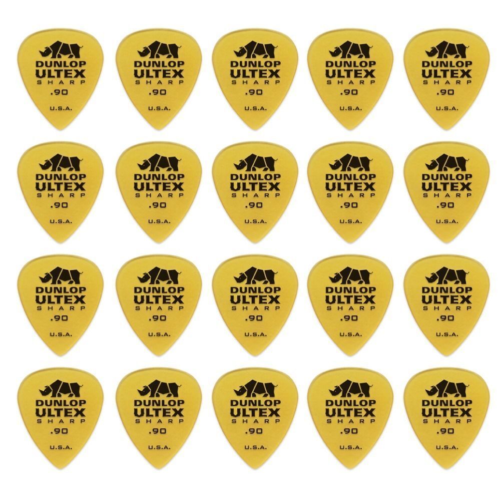 20 x Jim Dunlop Ultex Sharp 0.90MM Gauge Guitar Picks 433R Plectrums, Pack