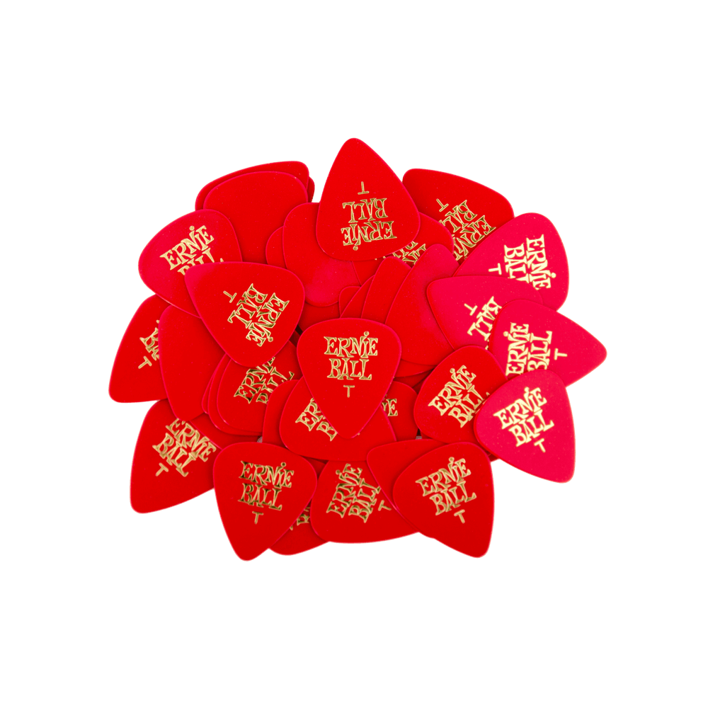 Ernie Ball Thin Red Cellulose Picks, bag of 144