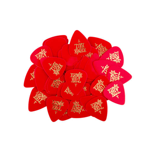 Ernie Ball Thin Red Cellulose Picks, bag of 144