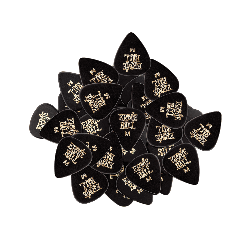 Ernie Ball Medium Black Cellulose Picks, bag of 144
