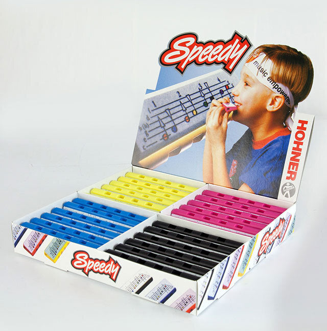 Hohner Speedy Harps Display Box of 24 Assorted Colors