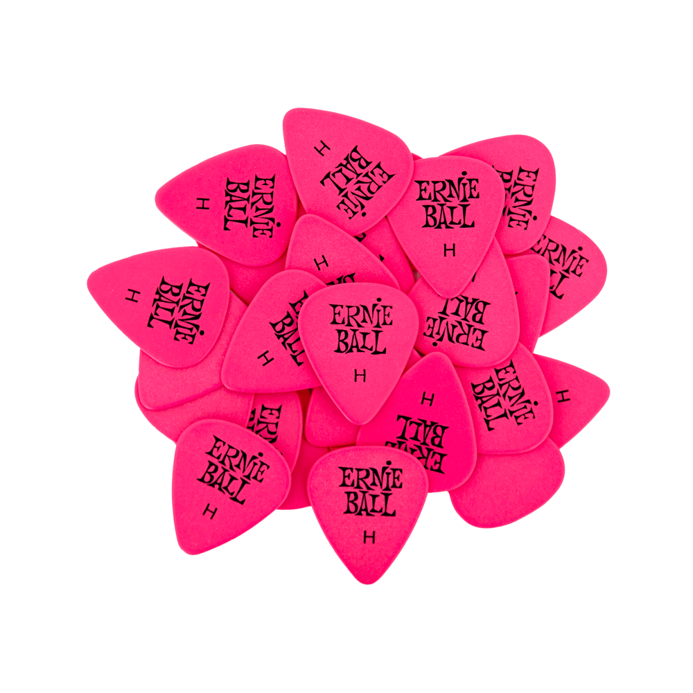 Ernie Ball Heavy Pink Cellulose Picks, bag of 144