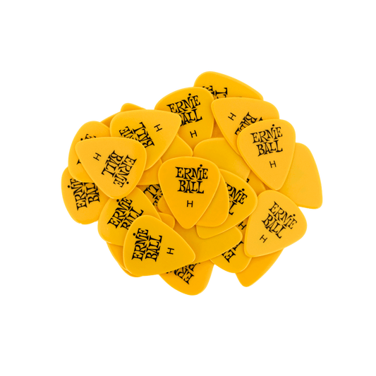 Ernie Ball Heavy Yellow Cellulose Picks, bag of 144