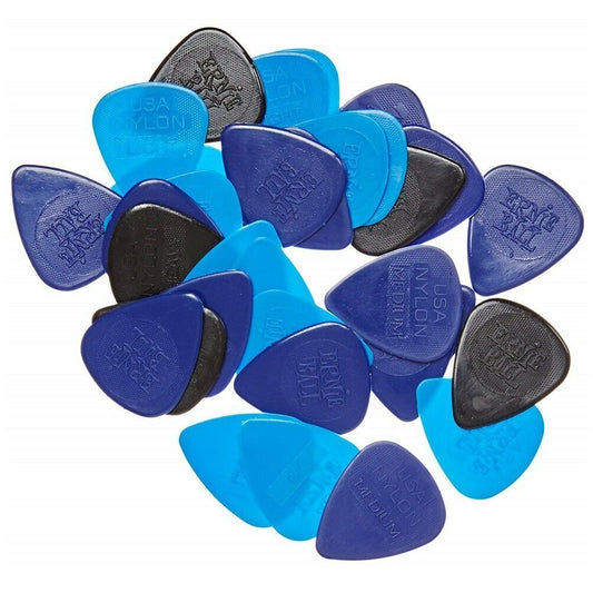 Ernie Ball Mixed Thickness Nylon Picks Bag of 50, Thin, Medium and Heavy