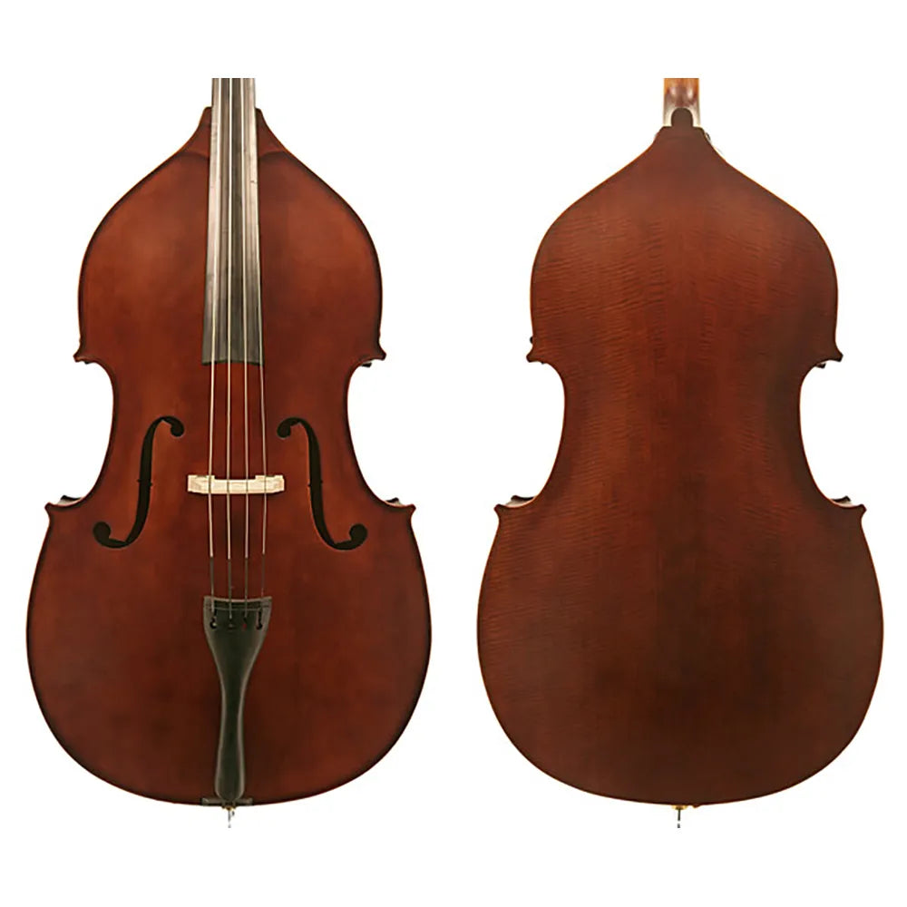 J Francis 3/4 Double Bass Outfit with Solid Top and Violin Corners, Spruce Top, Ebony Fingerboard, Includes Bow and Padded Bag