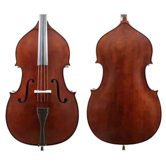 J Francis Double Bass Outfit with Solid Spruce Top & Back, Ebony Fingerboard, Padded Bag, FPS Brazilwood Bow, 3/4 Size
