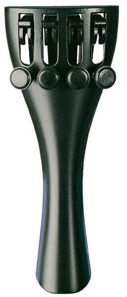Wittner Ultra Series Small Viola Tailpiece 38cm - 39.5cm with 4 String Adjusters and Black Screws