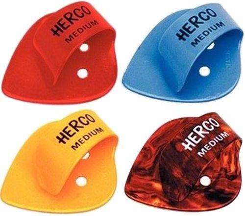 4 x Jim Dunlop Herco Mixed Colours, Light Gauge Flat / Thumbpicks, Thumb Picks