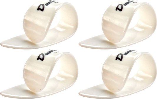 4 x Dunlop White Plastic Large Gauge Thumbpicks 9003R Thumb Picks