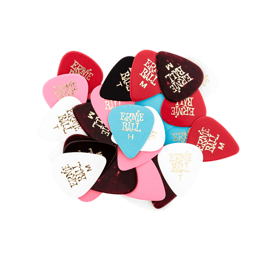 Ernie Ball Mixed Thickness & Assorted Color Cellulose Picks bag of 144