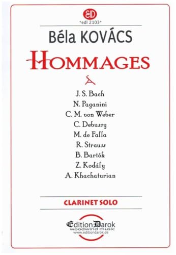 Kovacs - Hommages A Bach And Others Clarinet Solo (Softcover Book)