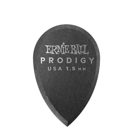 Ernie Ball 1.5 mm Teardrop Prodigy Picks 6 Pack, Black