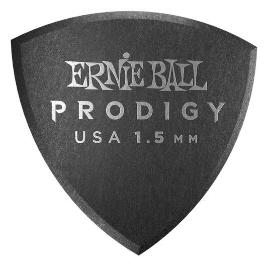 Ernie Ball 1.5 mm Large Shield Prodigy Picks 6 Pack, Black
