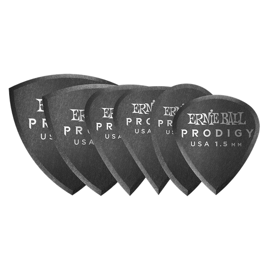 Ernie Ball 1.5 mm Multipack Prodigy Picks 6 Pack, Black