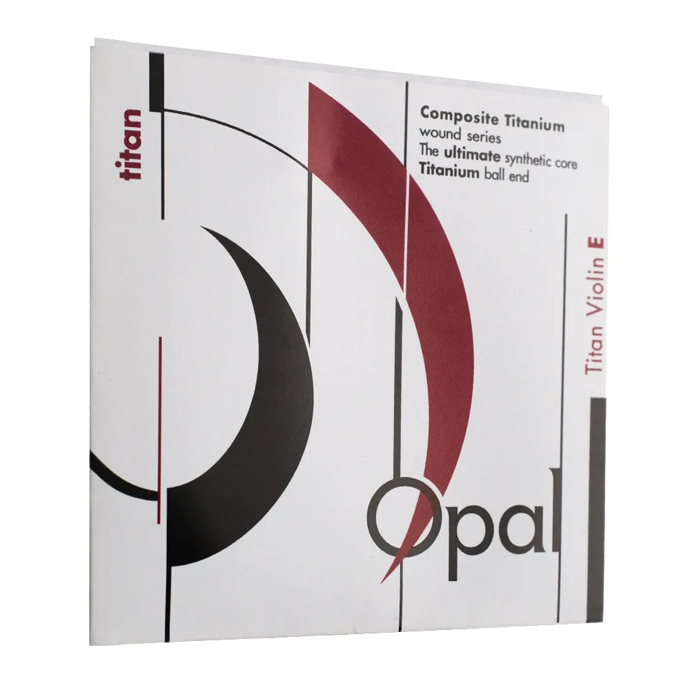 OPAL Titan Violin E String - Steel/Titanium, 7.3kg Tension, Gold & Red at Tailpiece, White at Peg