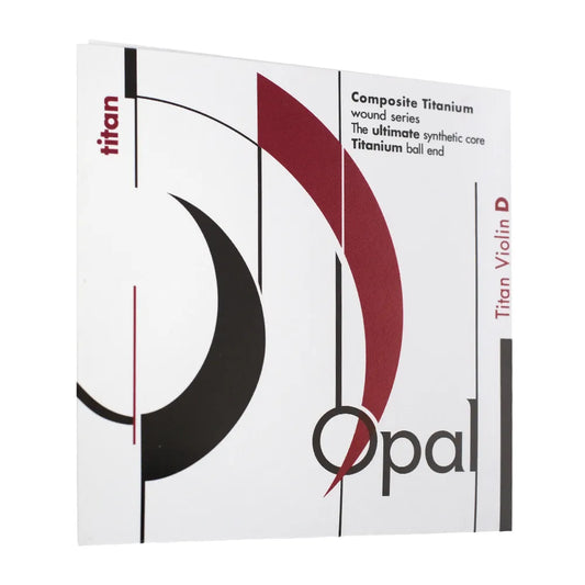 OPAL Titan Violin Strings D - Nylon/Copper-Silver, 4.6kg Tension, Gold & Red Tailpiece, White & Green Peg