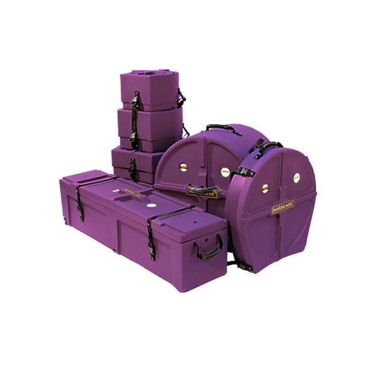 Hardcase Rock Fusion Fully Lined Purple Drum Case Set - 10", 12", 16", 14" Snare