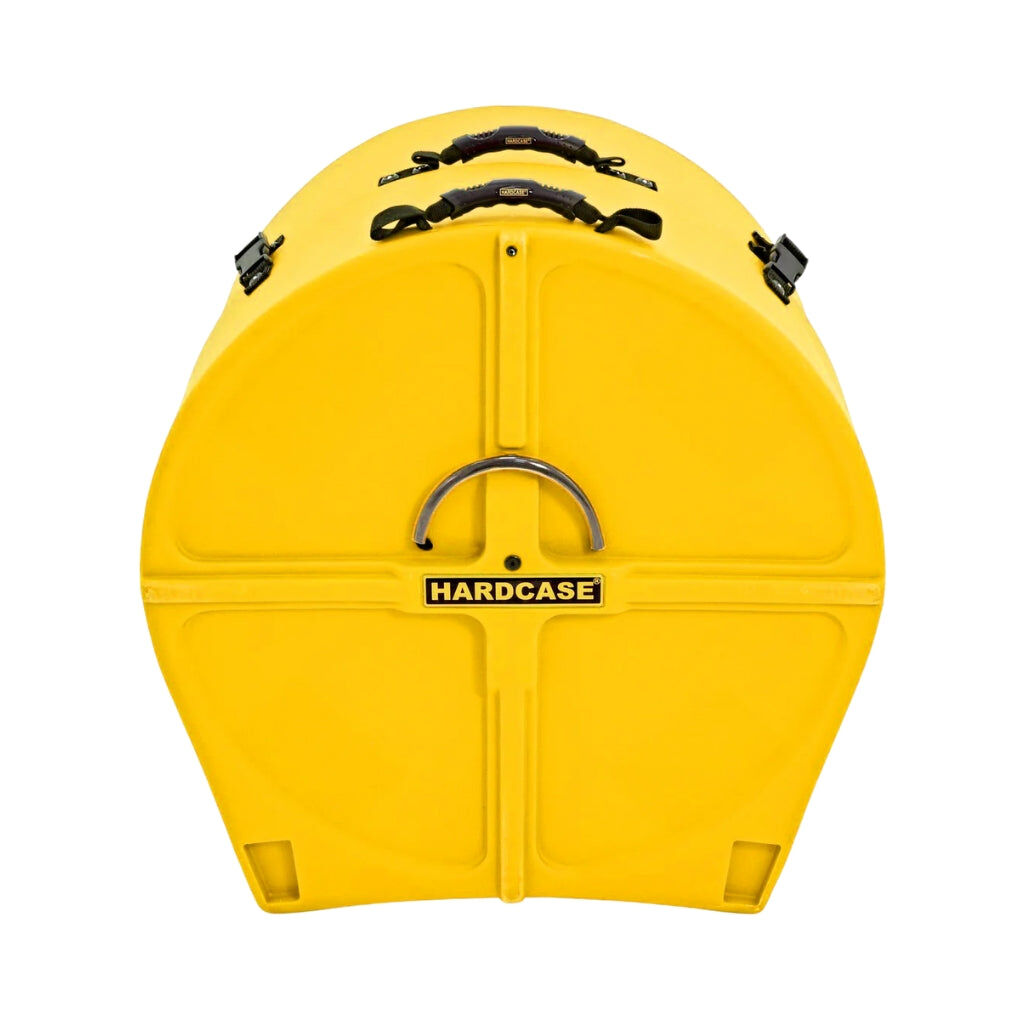 Hardcase HNL22B-Y 22 Inch Fully Lined Bass Drum Case - Yellow with Wheels and Grip Handles