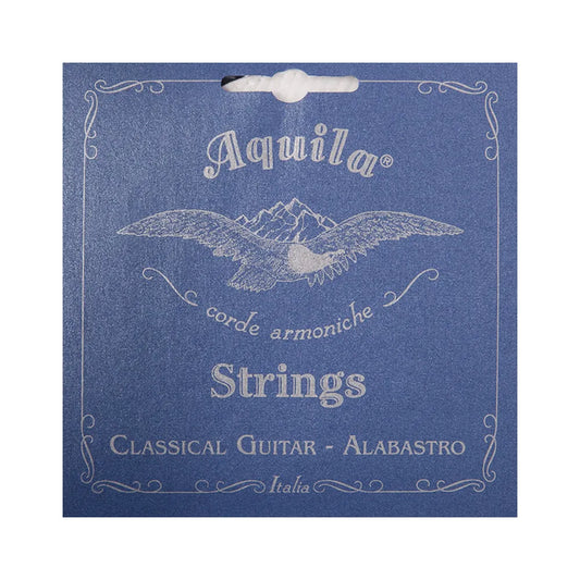 Aquila Alabastro Normal 19C Classical Guitar Strings - Supernylgut Core, Silver-Plated Copper Basses, Excellent Intonation Stability