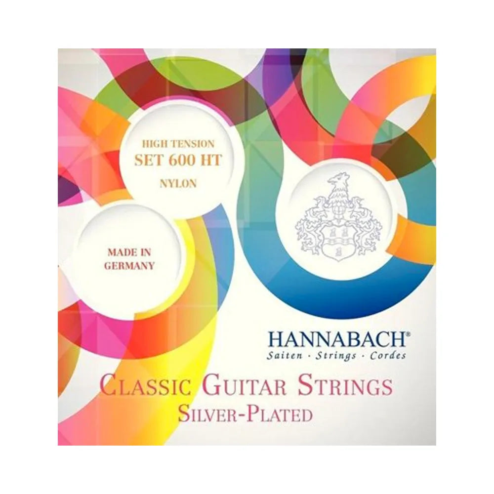 Hannabach 600HT Classical Guitar String Set - High Tension, Handmade in Germany, Silver-Plated Bass, Precise Nylon Treble, Eco-Friendly Packaging