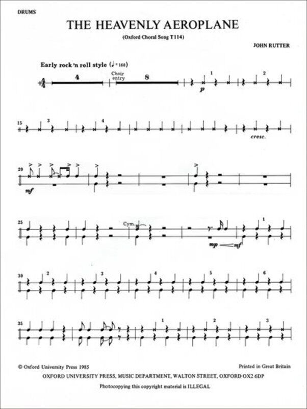 Heavenly Aeroplane Drum Part (POD) by John Rutter