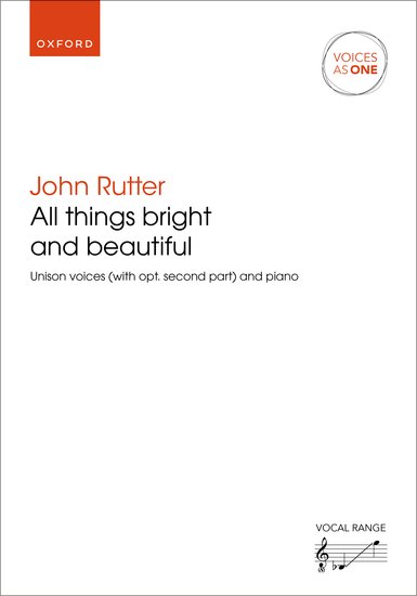 All Things Bright and Beautiful Choral Sheet Music for Unison/SA/Organ