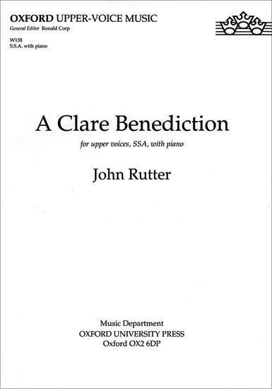 Clare Benediction SSA/Org Choral Sheet Music