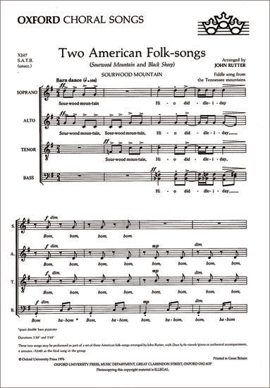 American Folksongs 2 for SATB Choral Sheet Music