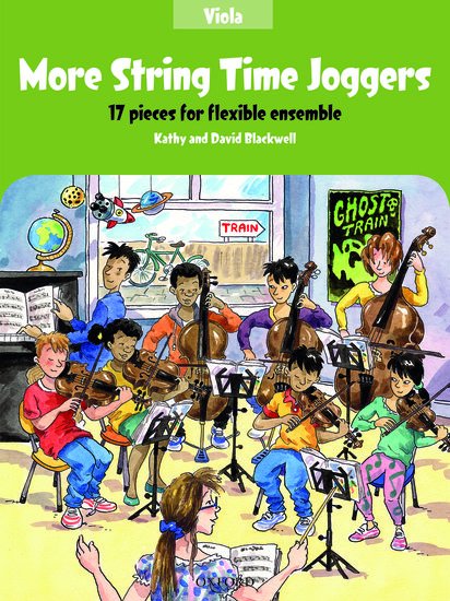 More String Time Joggers for Viola by David & Kathy Blackwell, 28 pages, flexible scoring for ensembles, includes teacher's book and CD.