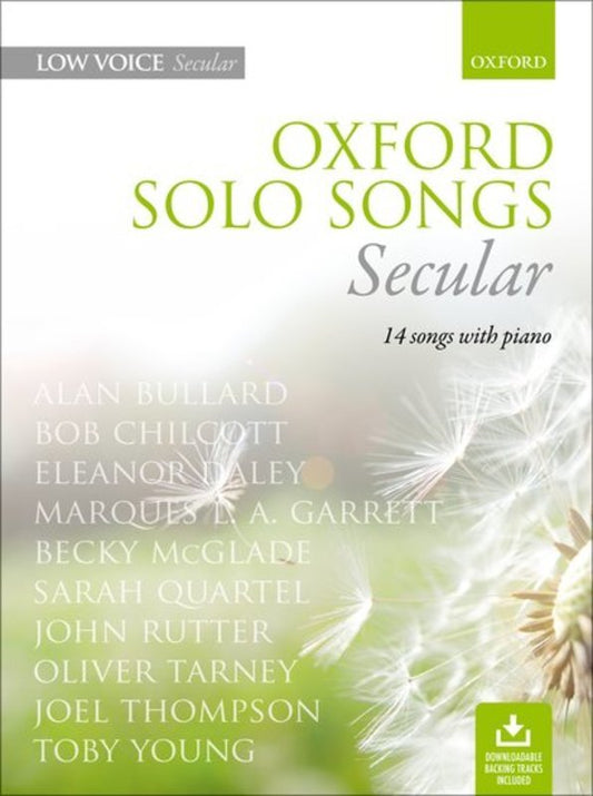 Oxford Solo Songs Secular Low Voice Bk/Ola Sftcvr/Online Audio (Classical Vocal)