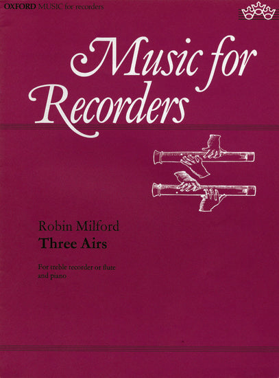 Three Airs for Treble Recorder and Piano Sheet Music